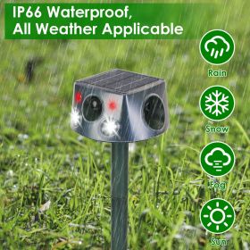Temu & TK Self-pickup Order Solar-powered & Type-C Rechargeable Animal Repellent - Three ModesUltrasonic Buzzer  Vibration, IP66 Waterproof Ratin (Option: Green)
